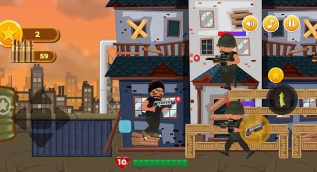 Gameplay screenshot from revenge of hero 2d platform action shooter games for Android