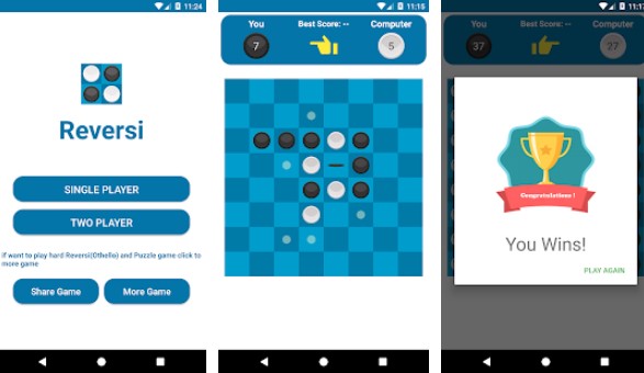 Gameplay screenshot from reversi official othello board game for Android