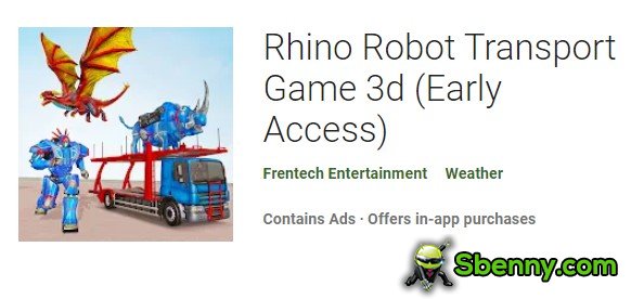 jeu de transport robot rhinocéros 3d