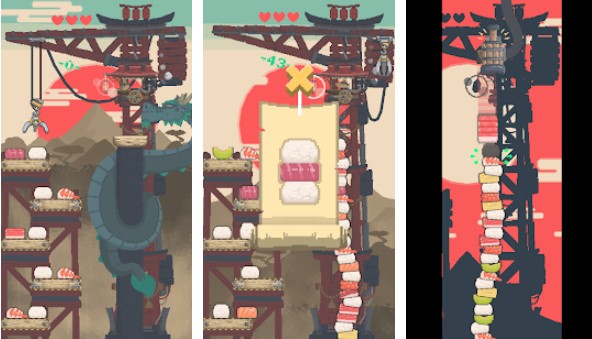 Gameplay screenshot from rising sushi for Android