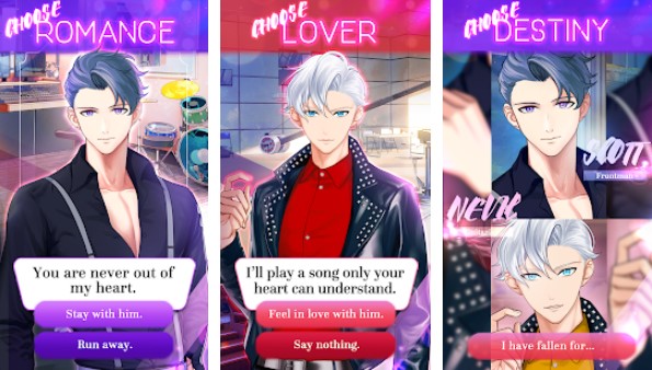 Gameplay screenshot from rock idol story game otome for Android