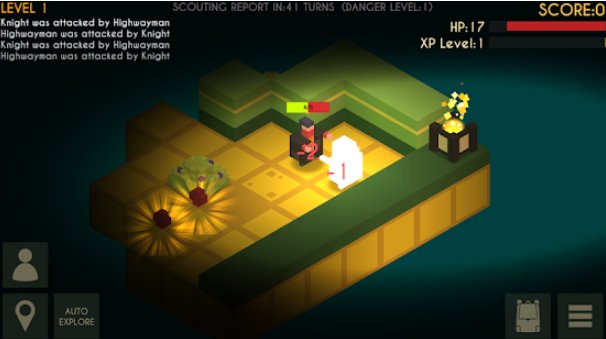 Gameplay screenshot from rogues and raiders voxel roguelike for Android