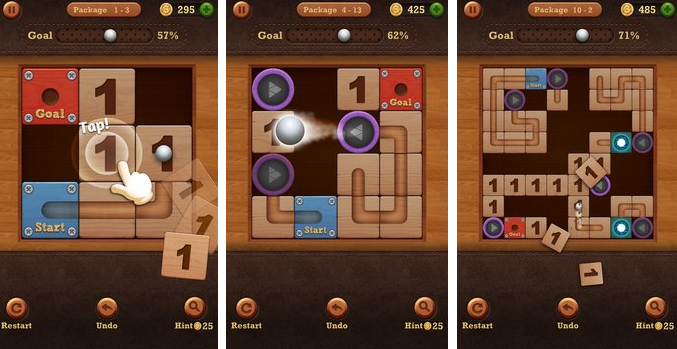 Gameplay screenshot from roll the ball hidden path for Android