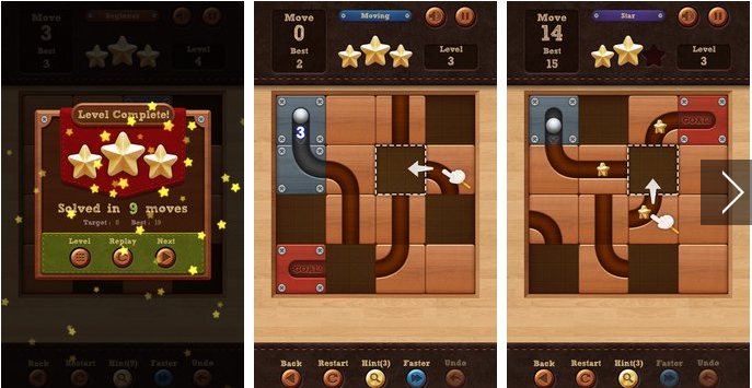 Gameplay screenshot from roll the ball slide puzzle for Android