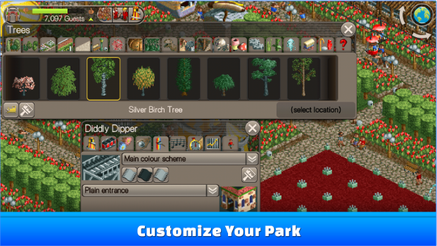 Gameplay screenshot from rollercoaster tycoon classic for Android