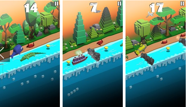 Gameplay screenshot from rolling rapids for Android