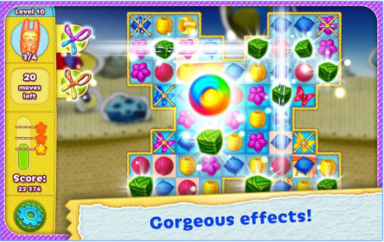 Gameplay screenshot from rolling yarn amazing puzzle for Android