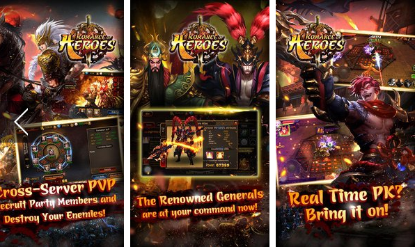 Gameplay screenshot from romance of heroes realtime 3v3 for Android