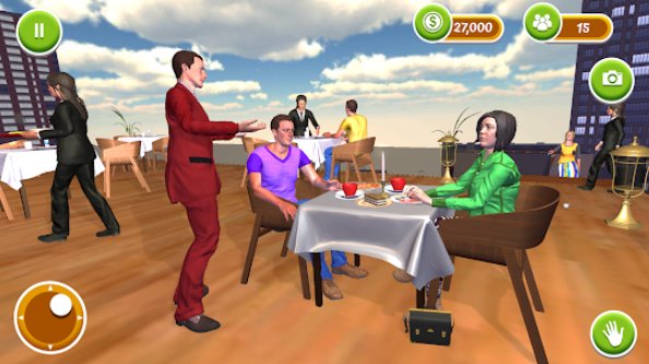 Gameplay screenshot from rooftop bar luxury restaurant cooking games for Android