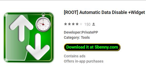 root automatic data disable plus widget