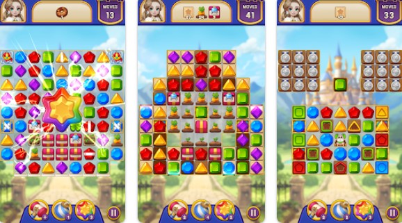 Gameplay screenshot from royal queenie jewel match 3 for Android