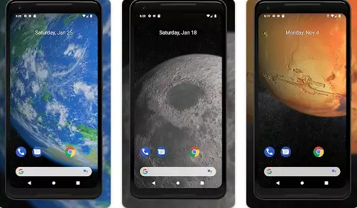 Gameplay screenshot from planets 3d live wallpaper for Android