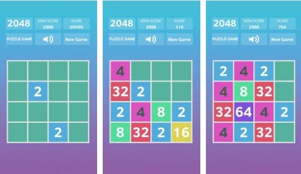Gameplay screenshot from 2048 puzzle game for Android