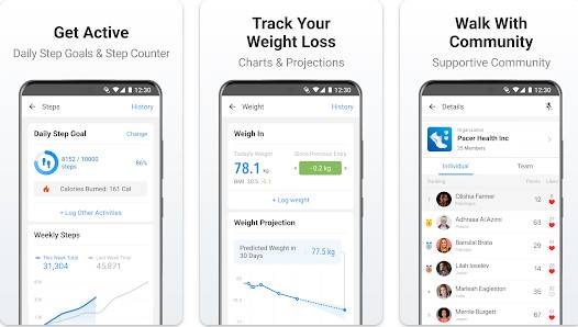 Gameplay screenshot from pacer pedometer and step tracker for Android