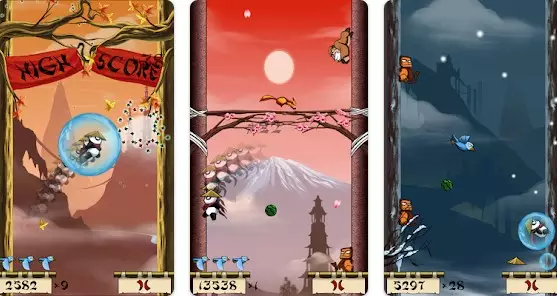 Gameplay screenshot from panda jump seasons for Android