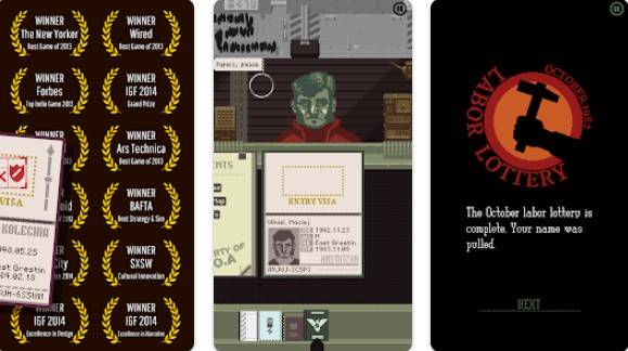Gameplay screenshot from papers please for Android