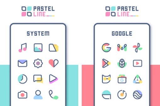 Gameplay screenshot from pastelline iconpack for Android