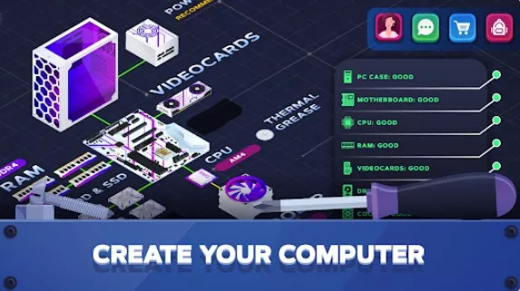 Gameplay screenshot from pc creator 2 computer tycoon for Android
