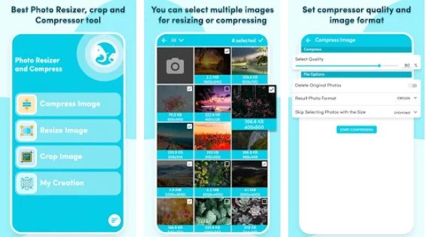 Gameplay screenshot from pcrop photo resizer and compress for Android
