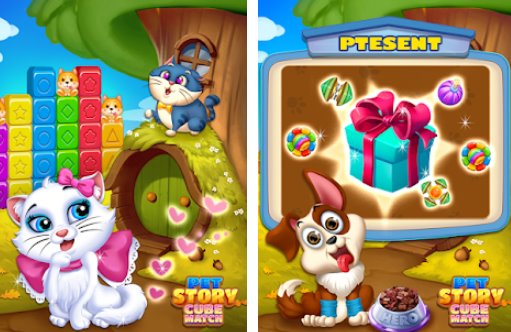 Gameplay screenshot from pet friends cube crush for Android