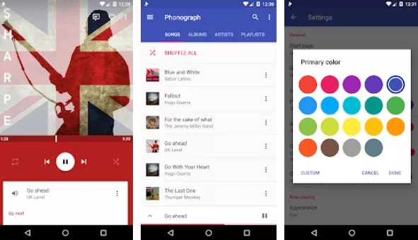 Gameplay screenshot from phonograph music player for Android