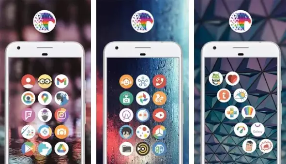 Gameplay screenshot from pix up round icon pack for Android