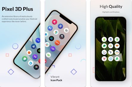 Gameplay screenshot from pixel 3d plus icon pack for Android