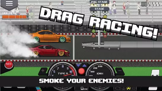 Gameplay screenshot from pixel car racer mod for Android