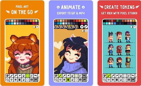 Gameplay screenshot from pixel studio pixel art editor for Android