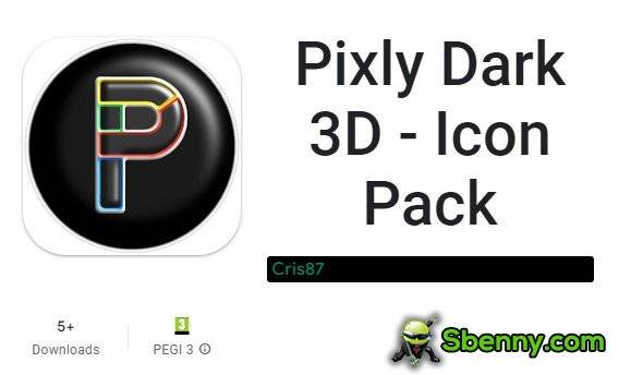 pixly dark 3d icon pack