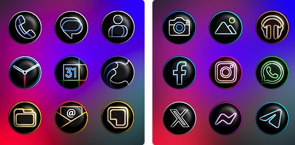 Gameplay screenshot from pixly dark 3d icon pack for Android