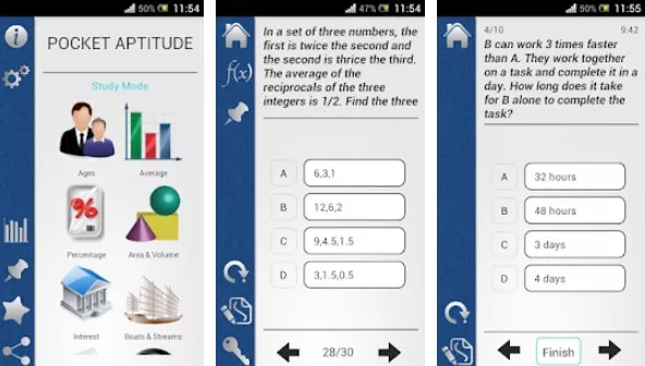 Gameplay screenshot from pocket aptitude pro for Android