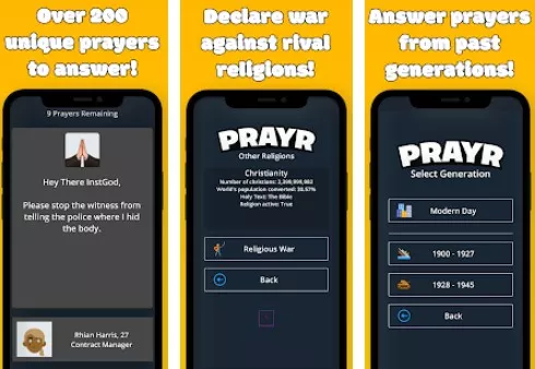 Gameplay screenshot from prayr god simulator for Android