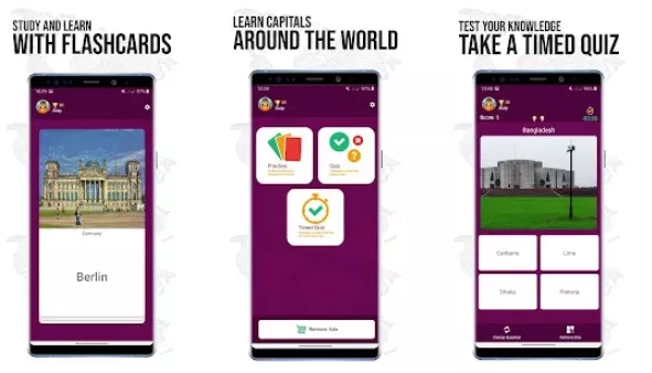 Gameplay screenshot from quiz world capital cities for Android