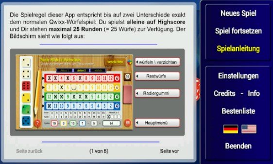 Gameplay screenshot from qwixx solo for Android