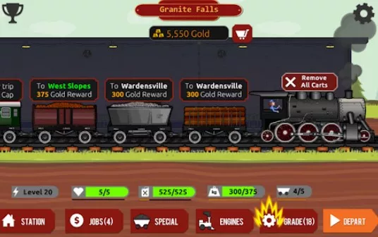 Gameplay screenshot from rails and metal pro for Android