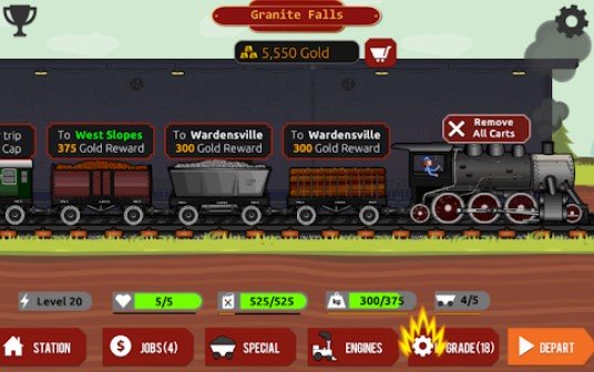 Gameplay screenshot from rails and metal pro for Android