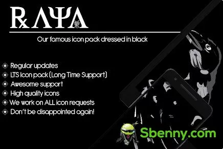 raya black icon pack