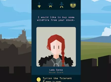 Gameplay screenshot from reigns game of thrones for Android