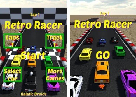 Gameplay screenshot from retro racer pro for Android