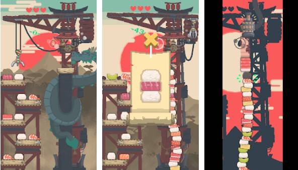 Gameplay screenshot from rising sushi for Android
