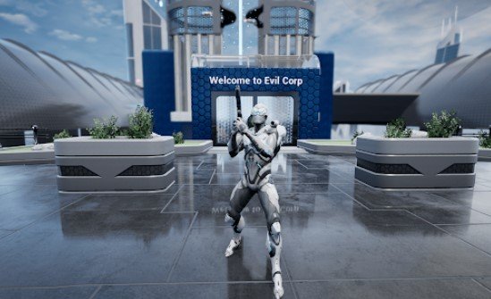 Gameplay screenshot from robopoc scfFi third person shooter for Android