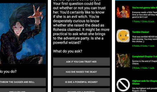 Gameplay screenshot from rogue s choice choices game for Android