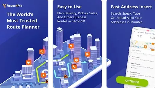 Gameplay screenshot from route4me route planner for Android