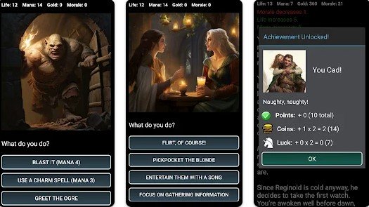 Gameplay screenshot from rpg choices ring city tales for Android