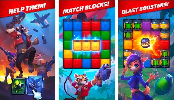 Gameplay screenshot from rumble blast m3 in a row and best match 3 games for Android