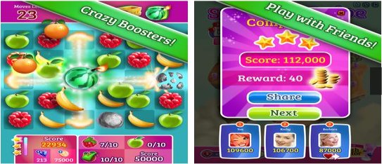 Gameplay screenshot from smoothie swipe for Android