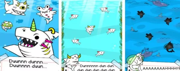 Gameplay screenshot from shark evolution fierce shark making clicker for Android