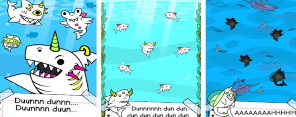 Gameplay screenshot from shark evolution fierce shark making clicker for Android