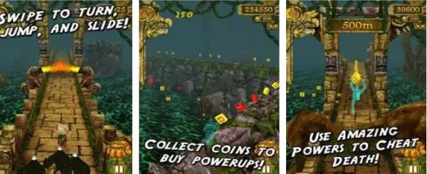 Gameplay screenshot from temple run for Android